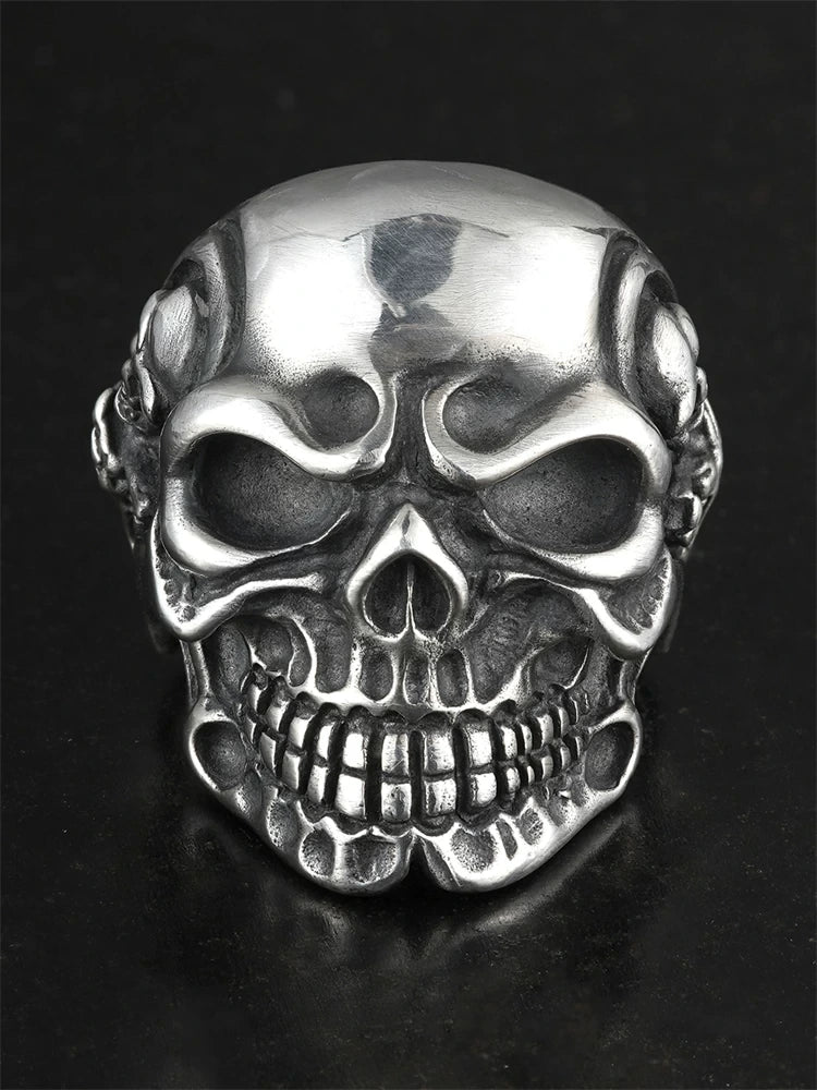 Hell Demon Skull 925 Sterling Silver Biker Ring product view 2