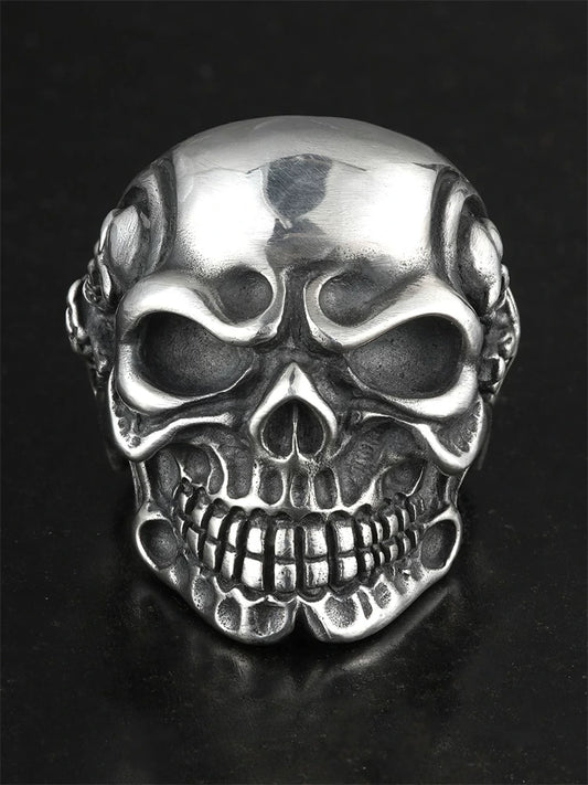 Hell Demon Skull 925 Sterling Silver Biker Ring product view 2