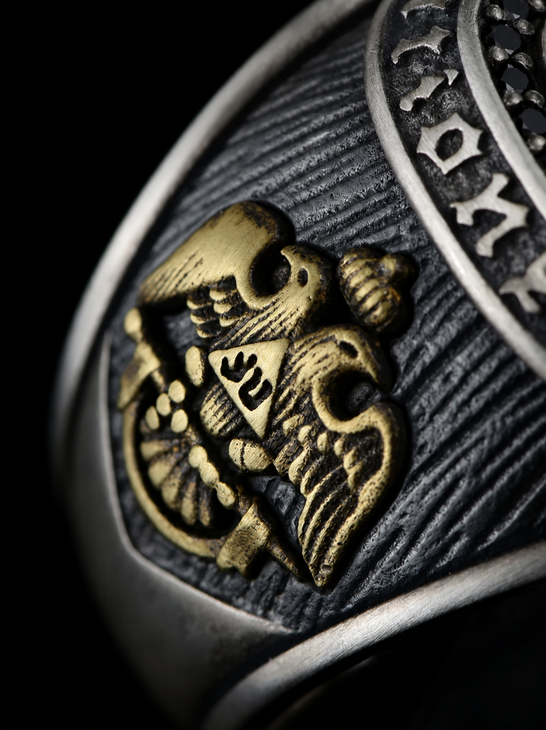 Hexagram Eye of Horus Sterling Silver Ring - product view 4
