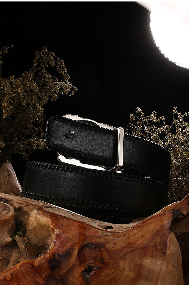 Hidden Dragon Silver Python Leather Biker Belt — detail view 4