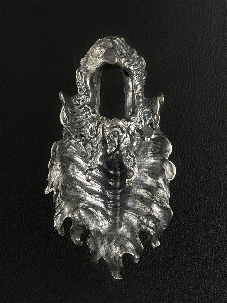 Gothic hollow cloak biker pendant front view