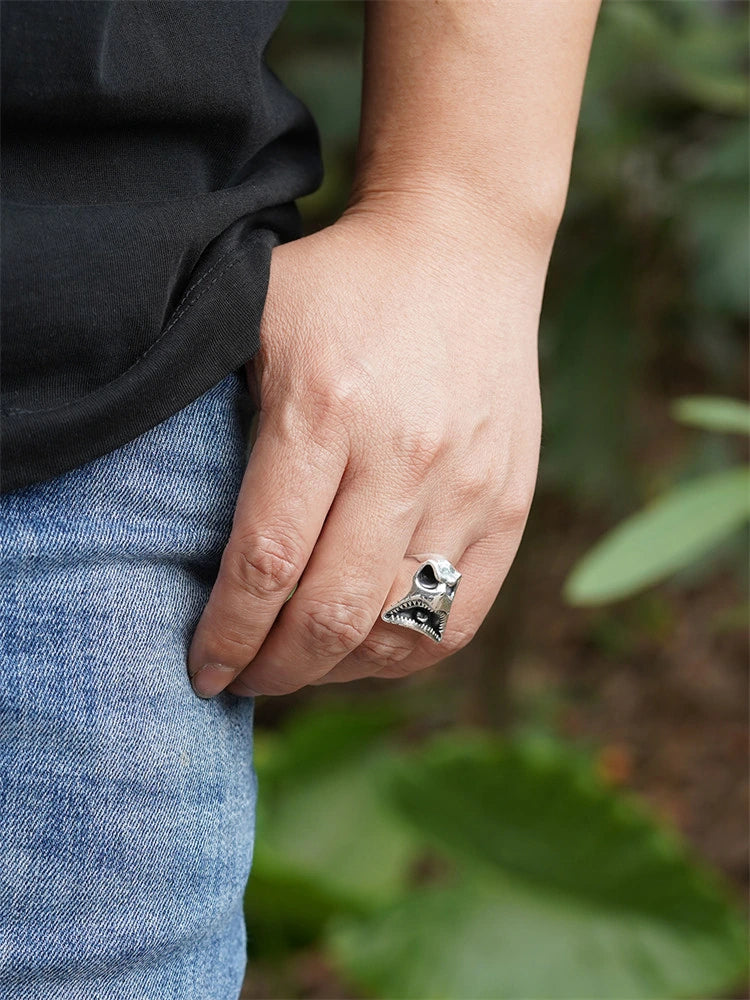 Horror Jaws 925 Sterling Silver Biker Ring product view 3