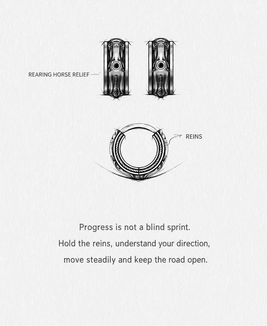 Sterling Silver Horse and Reins Hoop Earrings - design details