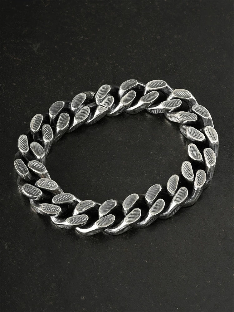 industrial hidden clasp sterling silver cuban bracelet product view 2