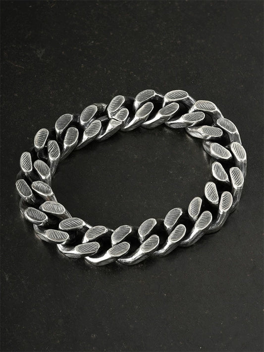 industrial hidden clasp sterling silver cuban bracelet product view 2