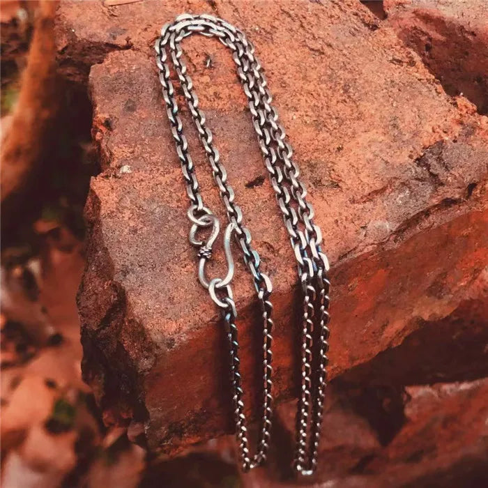 Japanese-Style Antiqued Sterling Silver Mariner Necklace - view 2