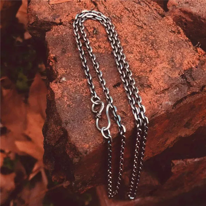 Japanese-Style Antiqued Sterling Silver Mariner Necklace - view 3