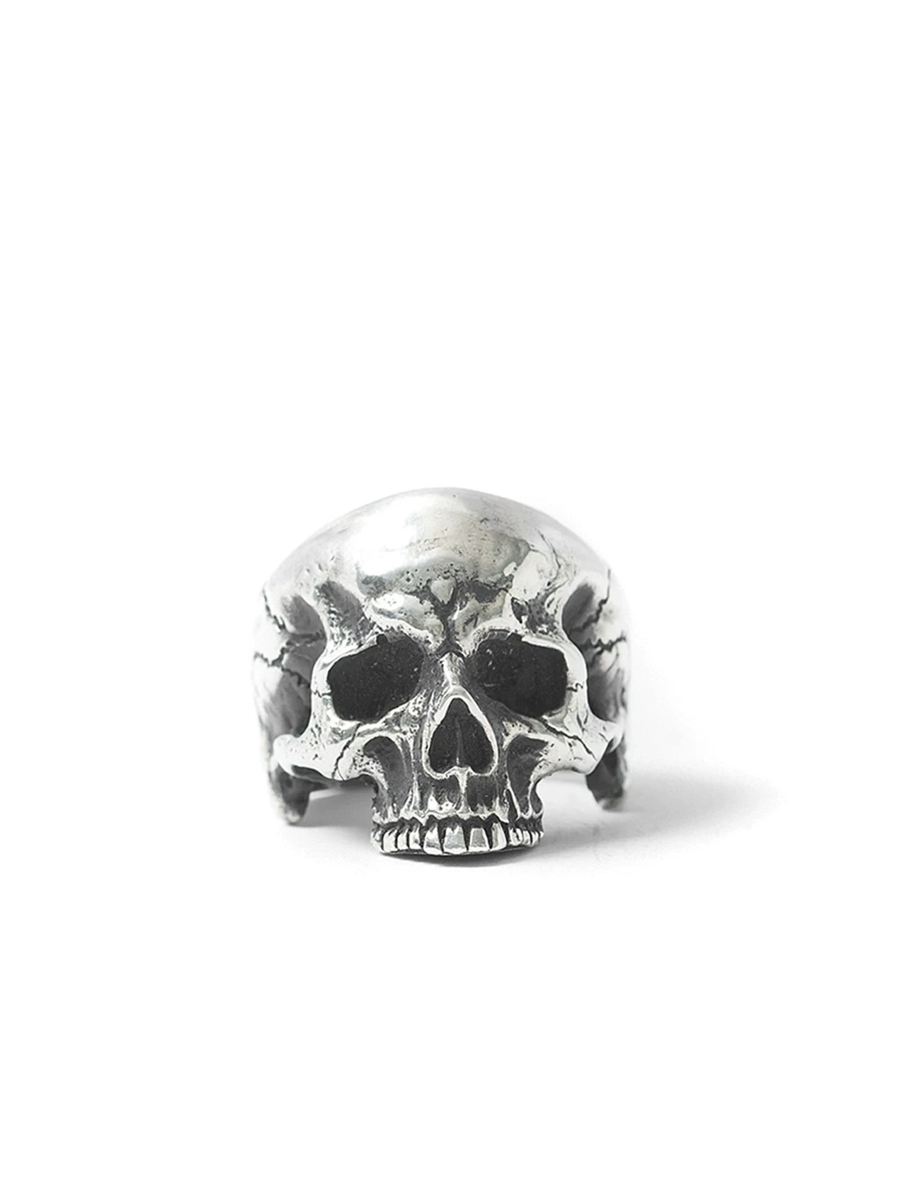 Jawless Skull 925 Sterling Silver Biker Ring — view 3