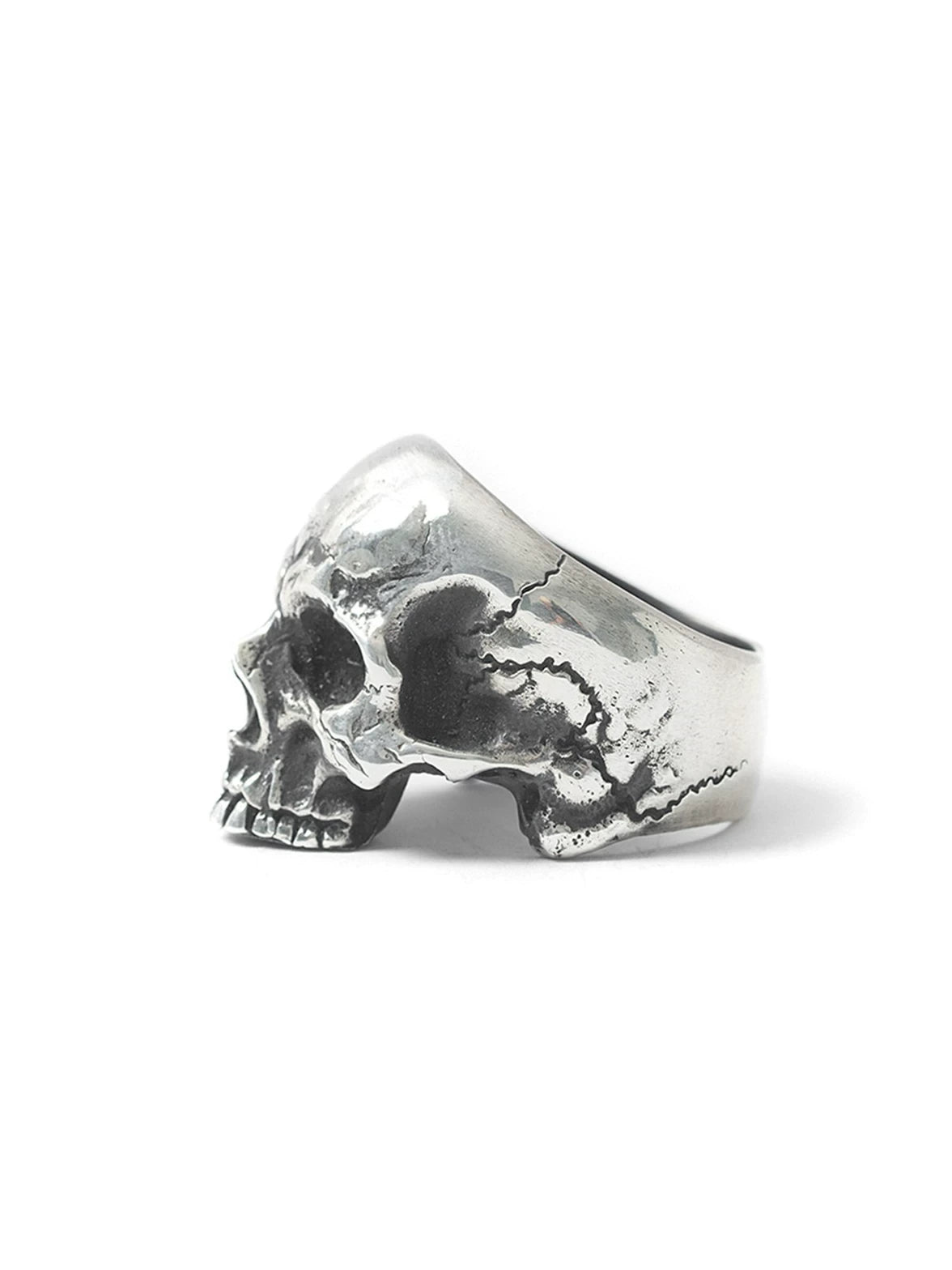 Jawless Skull 925 Sterling Silver Biker Ring — view 4