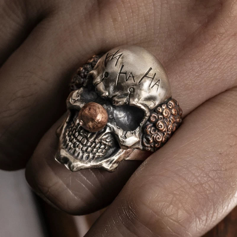Jester Skull 925 Sterling Silver Biker Ring – view 1