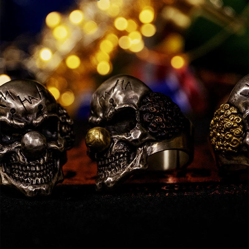 Jester Skull 925 Sterling Silver Biker Ring – view 3
