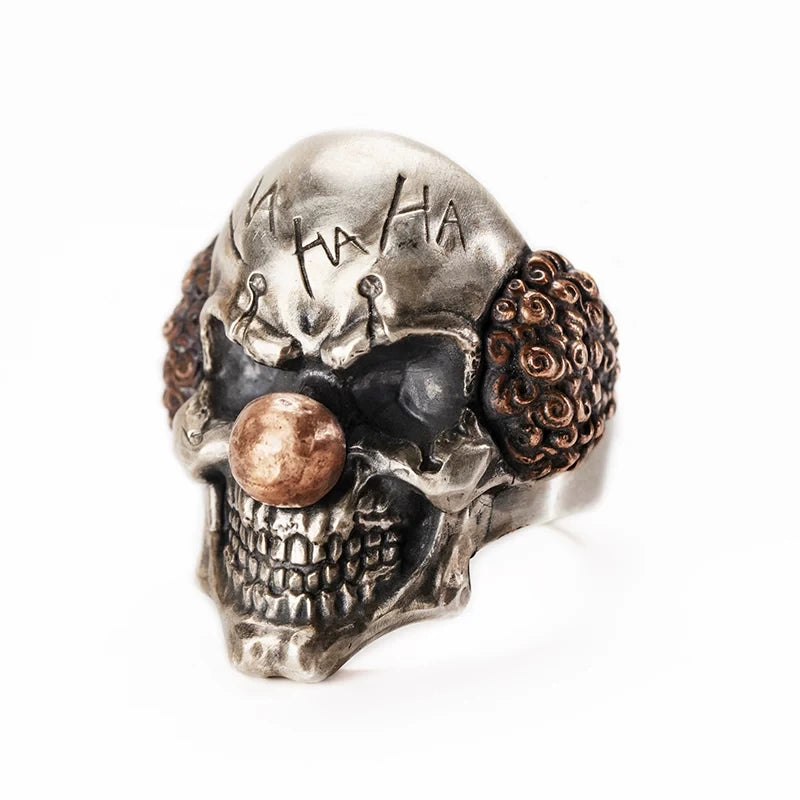 Jester Skull 925 Sterling Silver Biker Ring – view 4