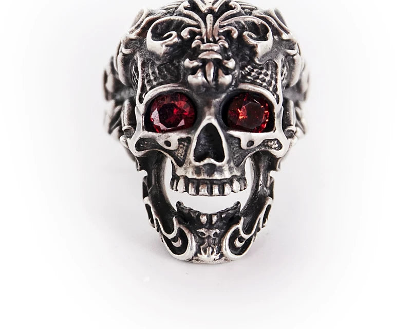 Joker King Skull 925 Sterling Silver Biker Ring – view 1