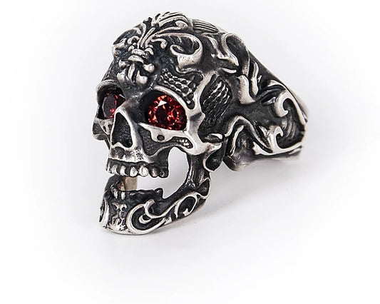 Joker King Skull 925 Sterling Silver Biker Ring – view 2