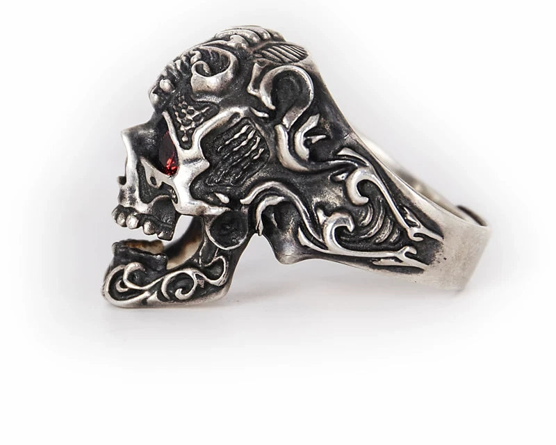 Joker King Skull 925 Sterling Silver Biker Ring – view 3