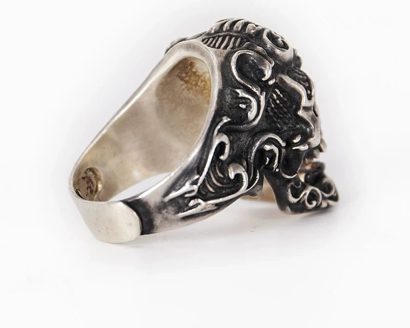 Joker King Skull 925 Sterling Silver Biker Ring – view 4