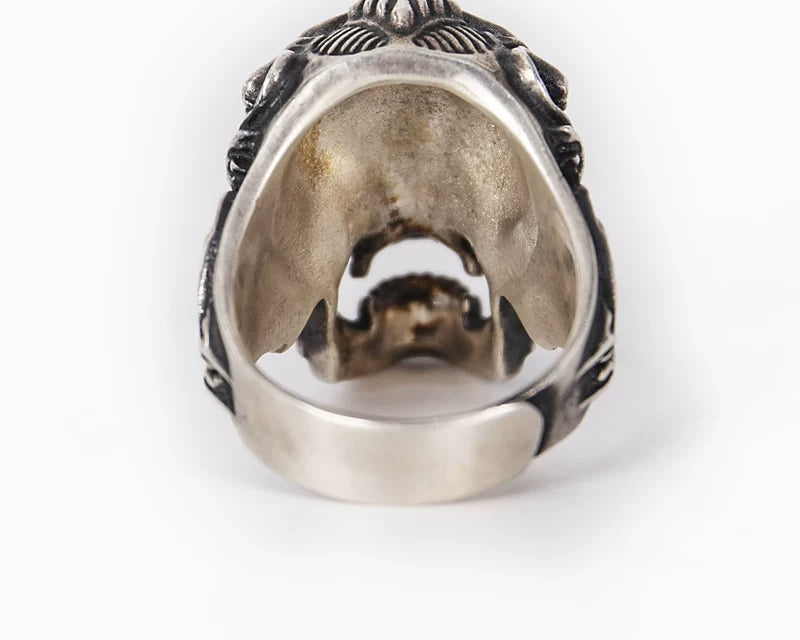 Joker King Skull 925 Sterling Silver Biker Ring – view 5