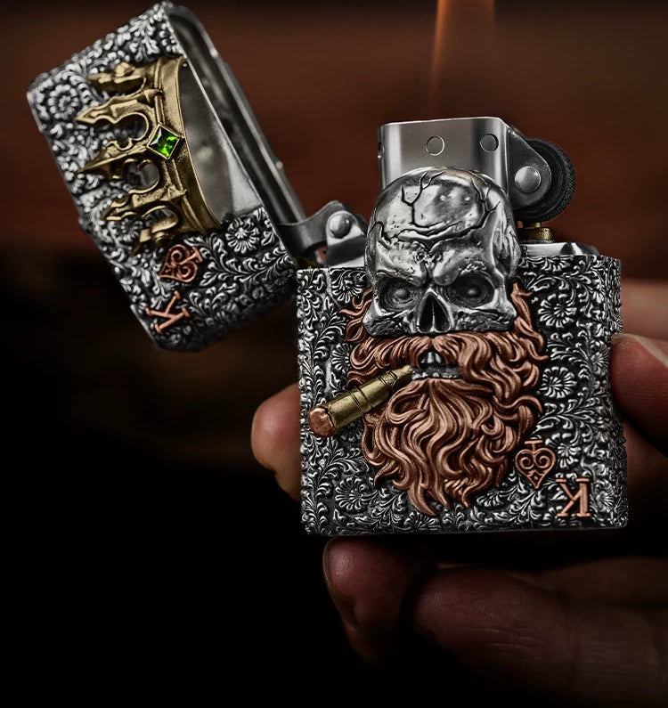 King of Spades 3D Relief Biker Lighter – clean product detail view 2