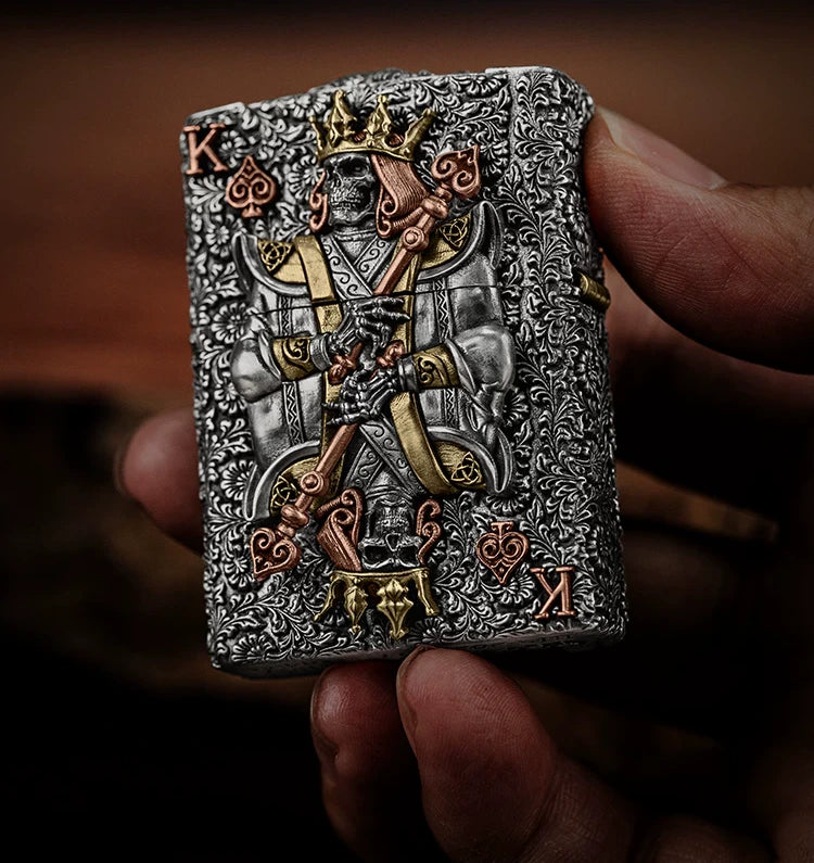 King of Spades 3D Relief Biker Lighter – clean product detail view 3