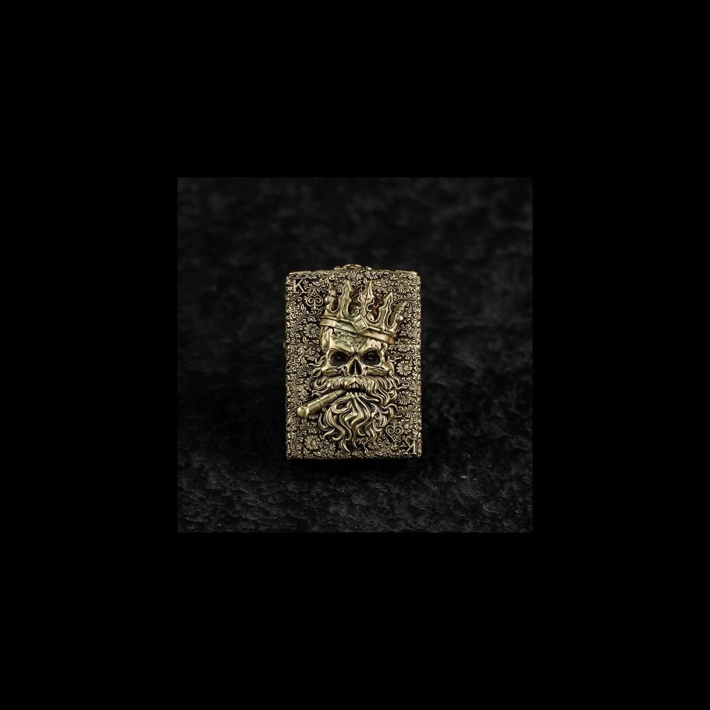 King of Spades 3D Relief Biker Lighter – verified variant image – Brass