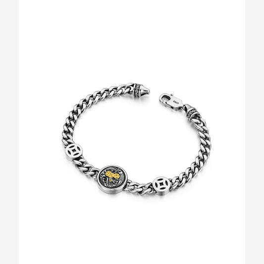 Koi Fish Sterling Silver Biker Bracelet – product view