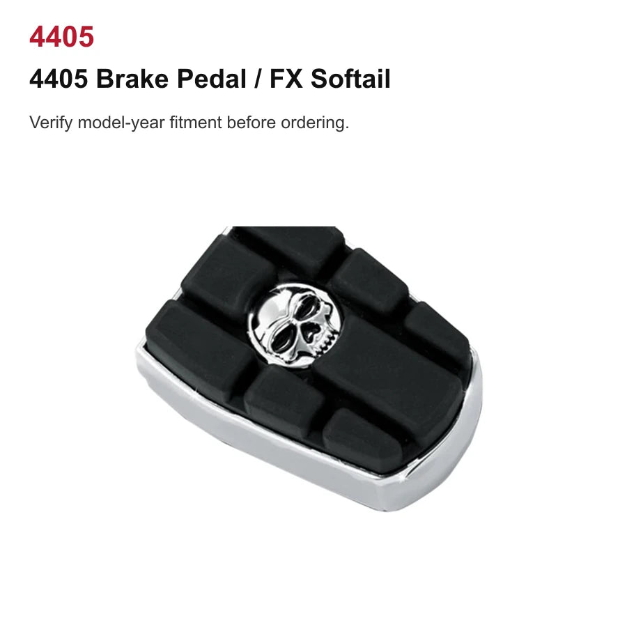 4405 Brake Pedal for FX Softail compatible Kuryakyn skull foot control component