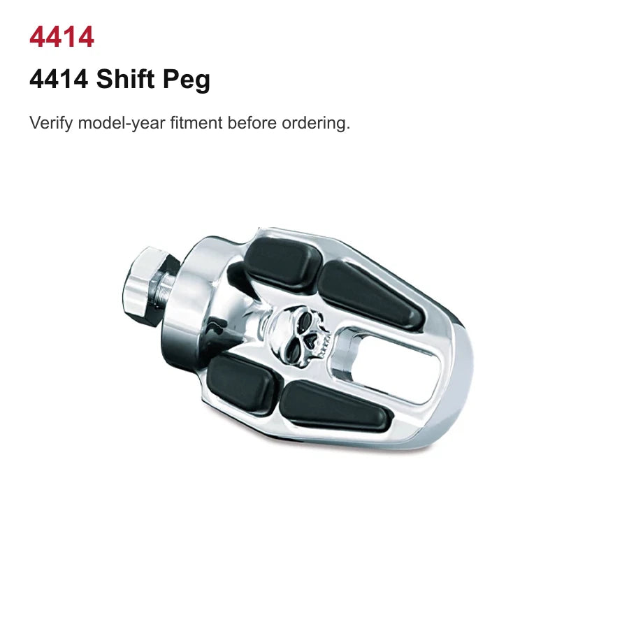 4414 Shift Peg Kuryakyn skull foot control component for compatible Harley motorcycles