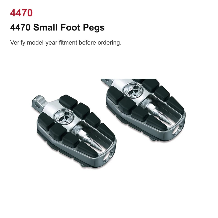 4470 Small Foot Pegs Kuryakyn skull foot control component for compatible Harley motorcycles