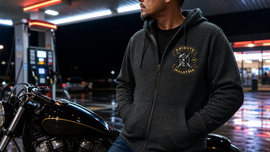 left chest motorcycle club hoodie