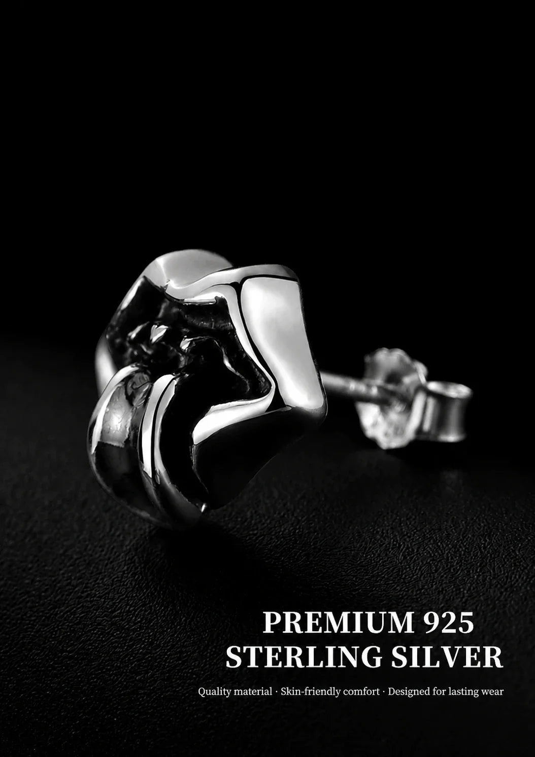 Lips and tongue stud earring 925 sterling silver