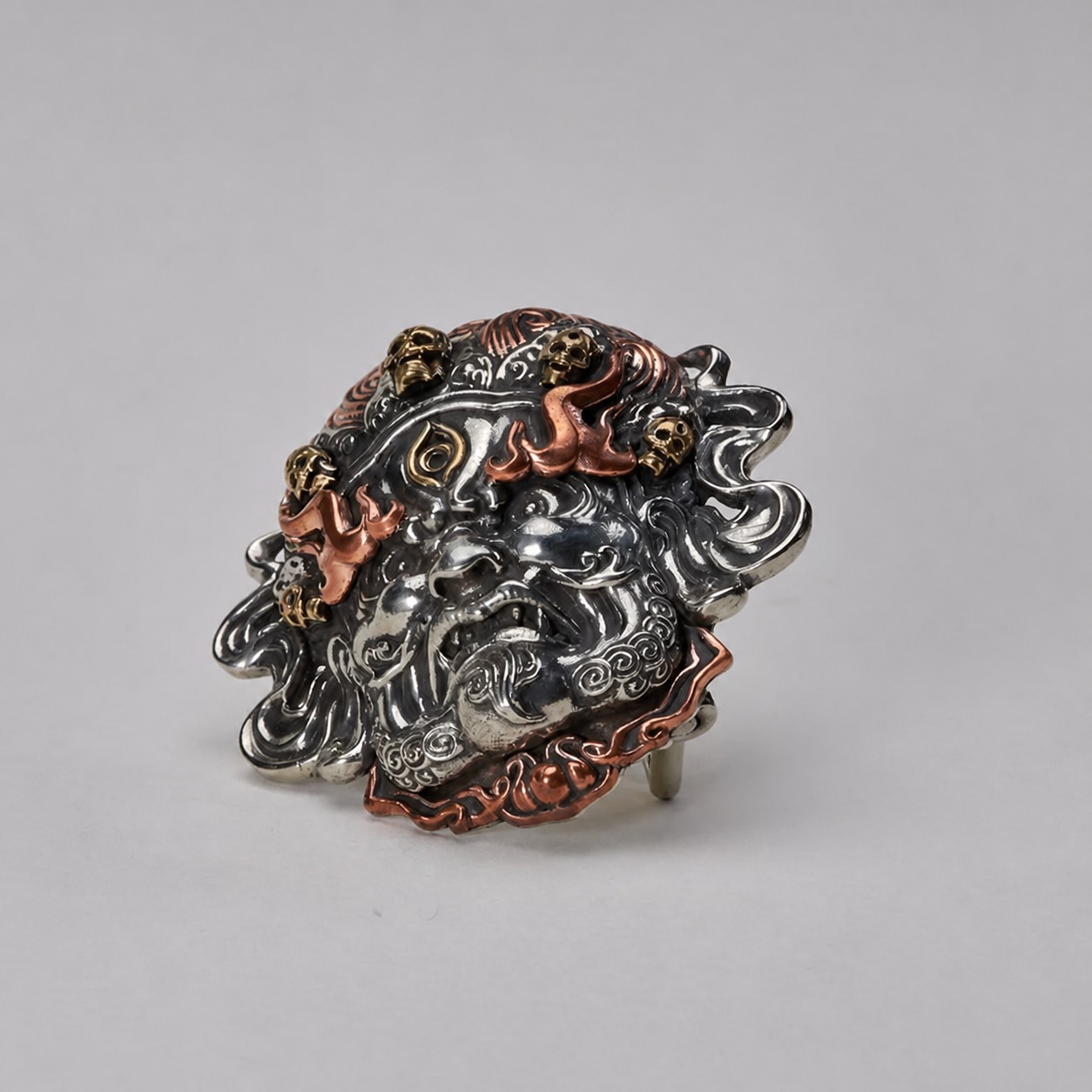 Mahakala Mixed-Metal Biker Belt Buckle 2 product angle
