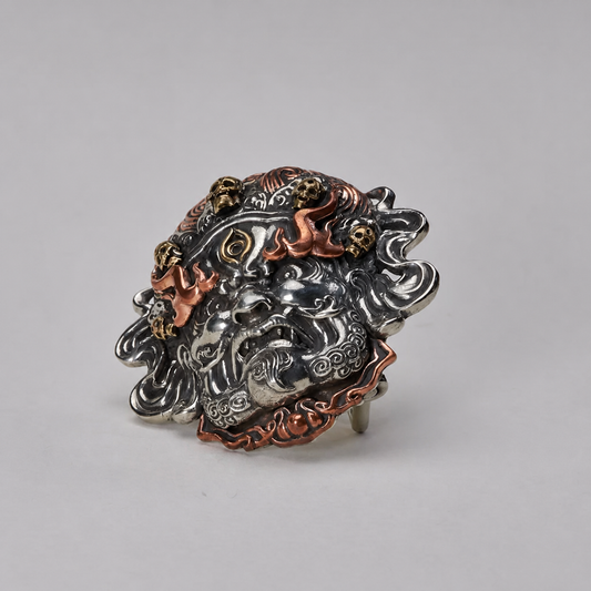 Mahakala Mixed-Metal Biker Belt Buckle 2 product angle