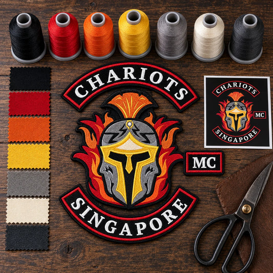 Officer patch thread colors matched to an authorized motorcycle club emblem.