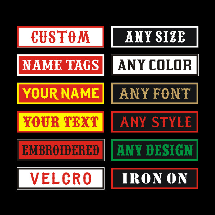 Custom motorcycle club bar and name tag patches