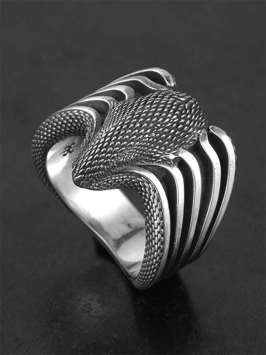 Mecha Cobra 925 Sterling Silver Biker Ring product view 1
