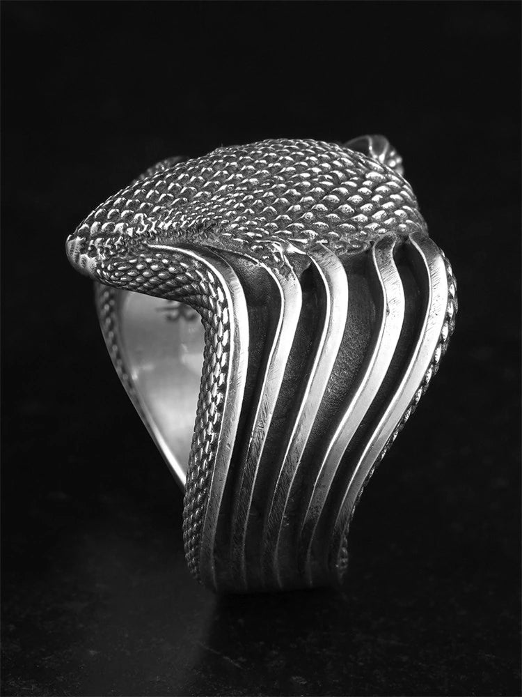 Mecha Cobra 925 Sterling Silver Biker Ring product view 2