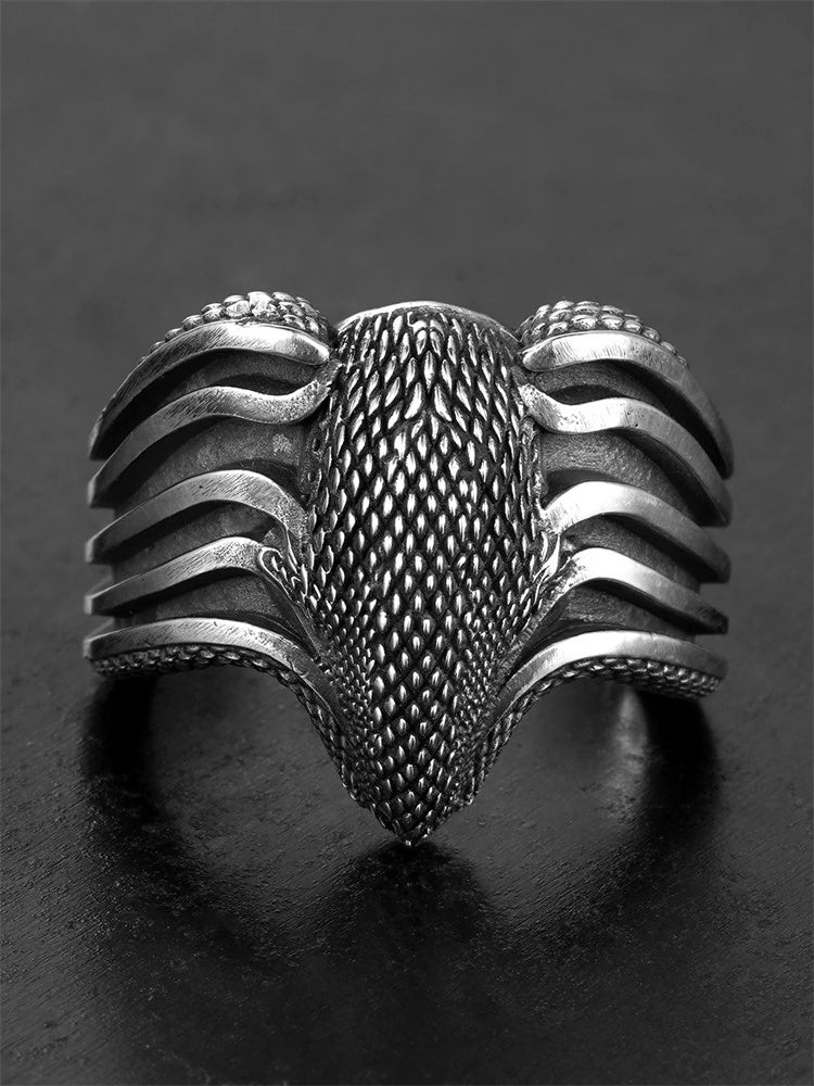 Mecha Cobra 925 Sterling Silver Biker Ring product view 3