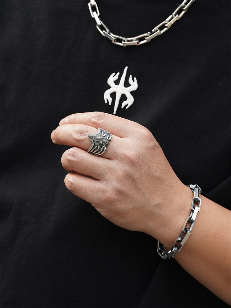Mecha Cobra 925 Sterling Silver Biker Ring product view 5