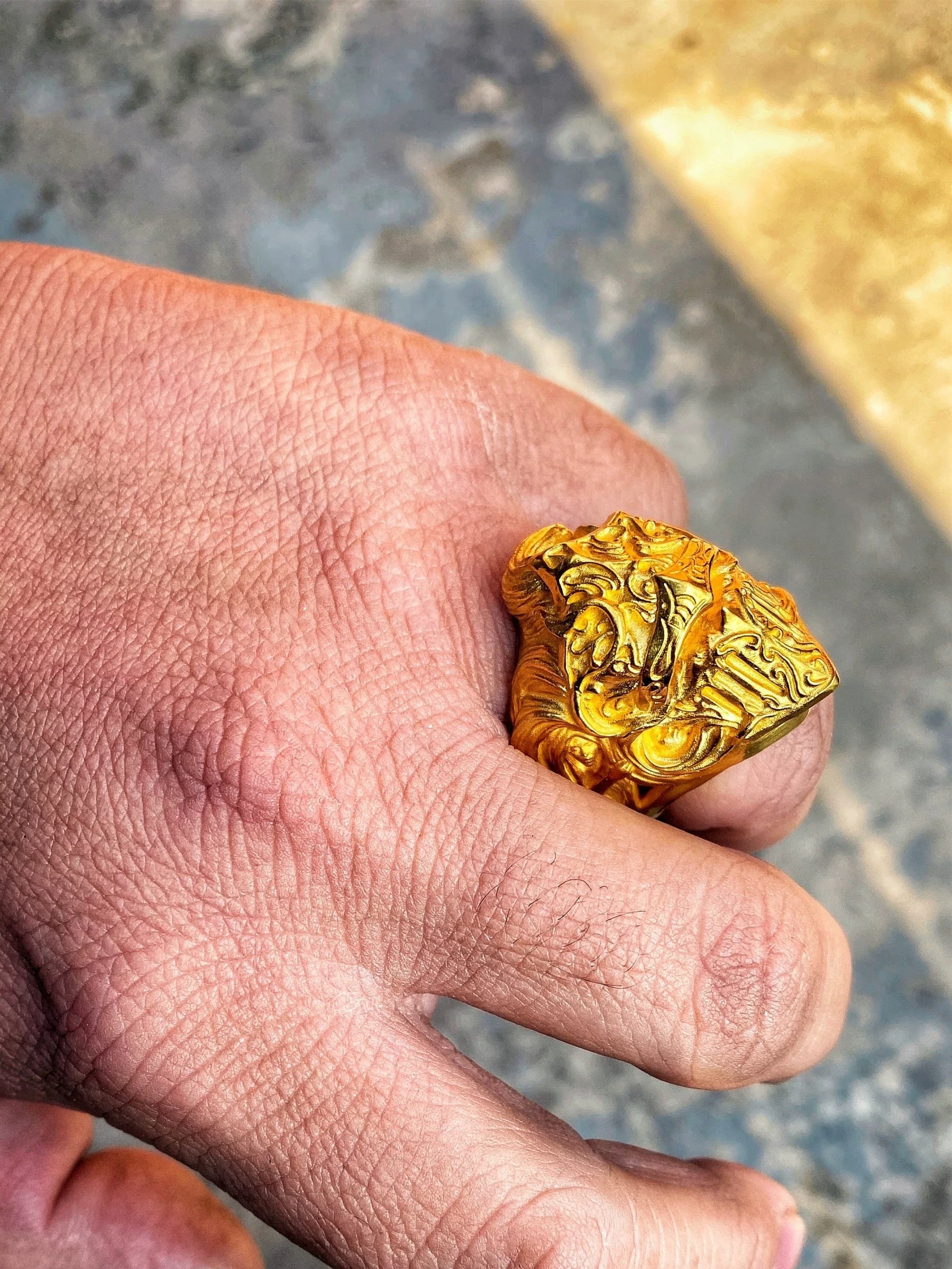 Medieval Knight Armor 925 Sterling Silver Biker Ring — view 4