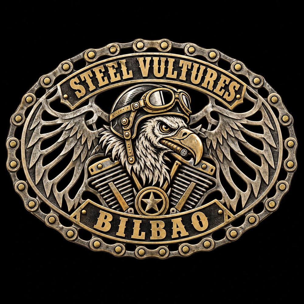 Cut-Out Details custom motorcycle club belt buckle