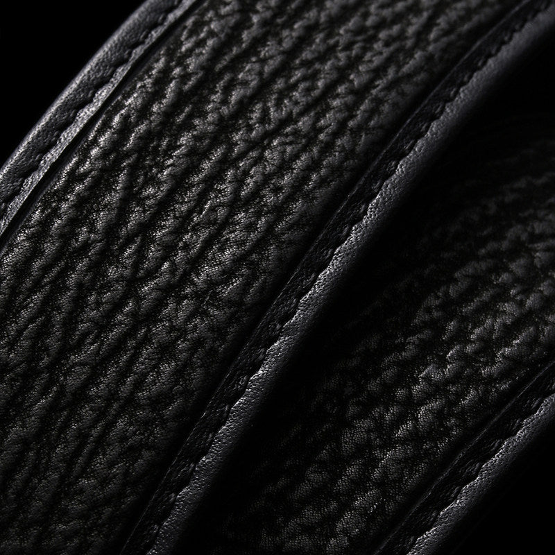 Minimal Hammered Silver Ostrich Leather Biker Belt — alternate product view 1