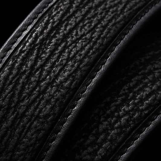 Minimal Hammered Silver Ostrich Leather Biker Belt — alternate product view 1