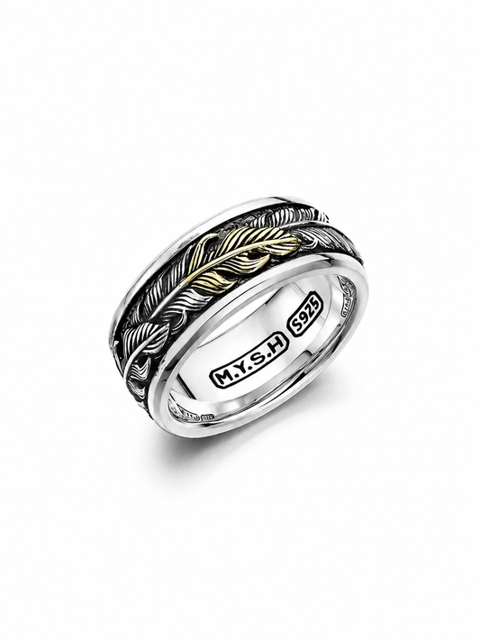 Mobius Feather Sterling Silver Ring - product view