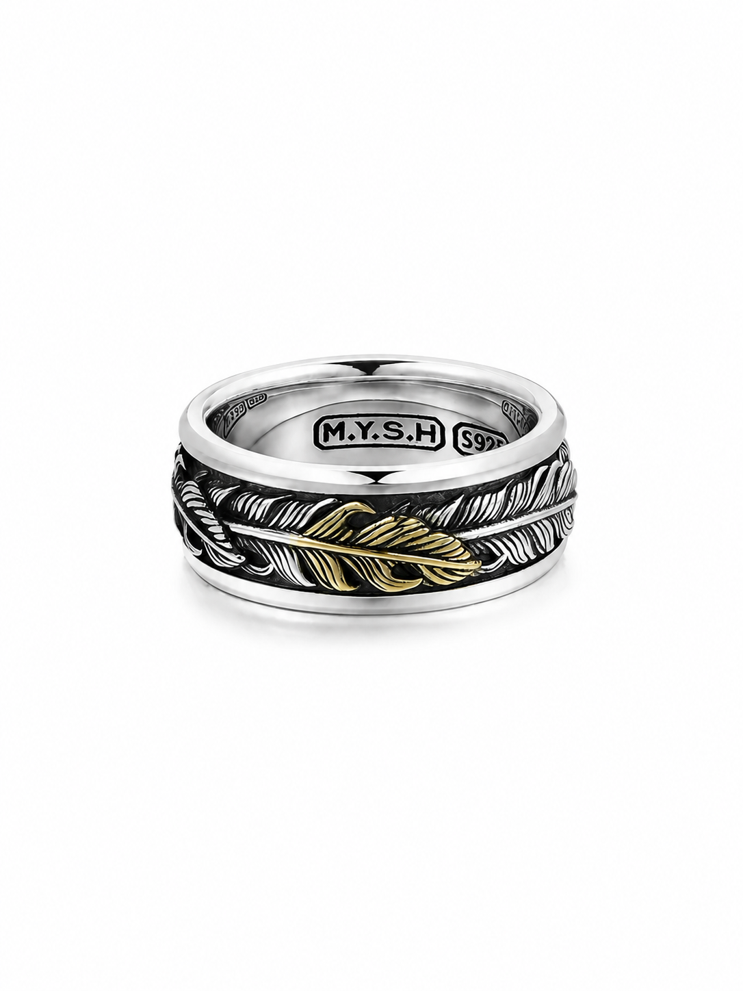Mobius Feather Sterling Silver Ring - product view 2