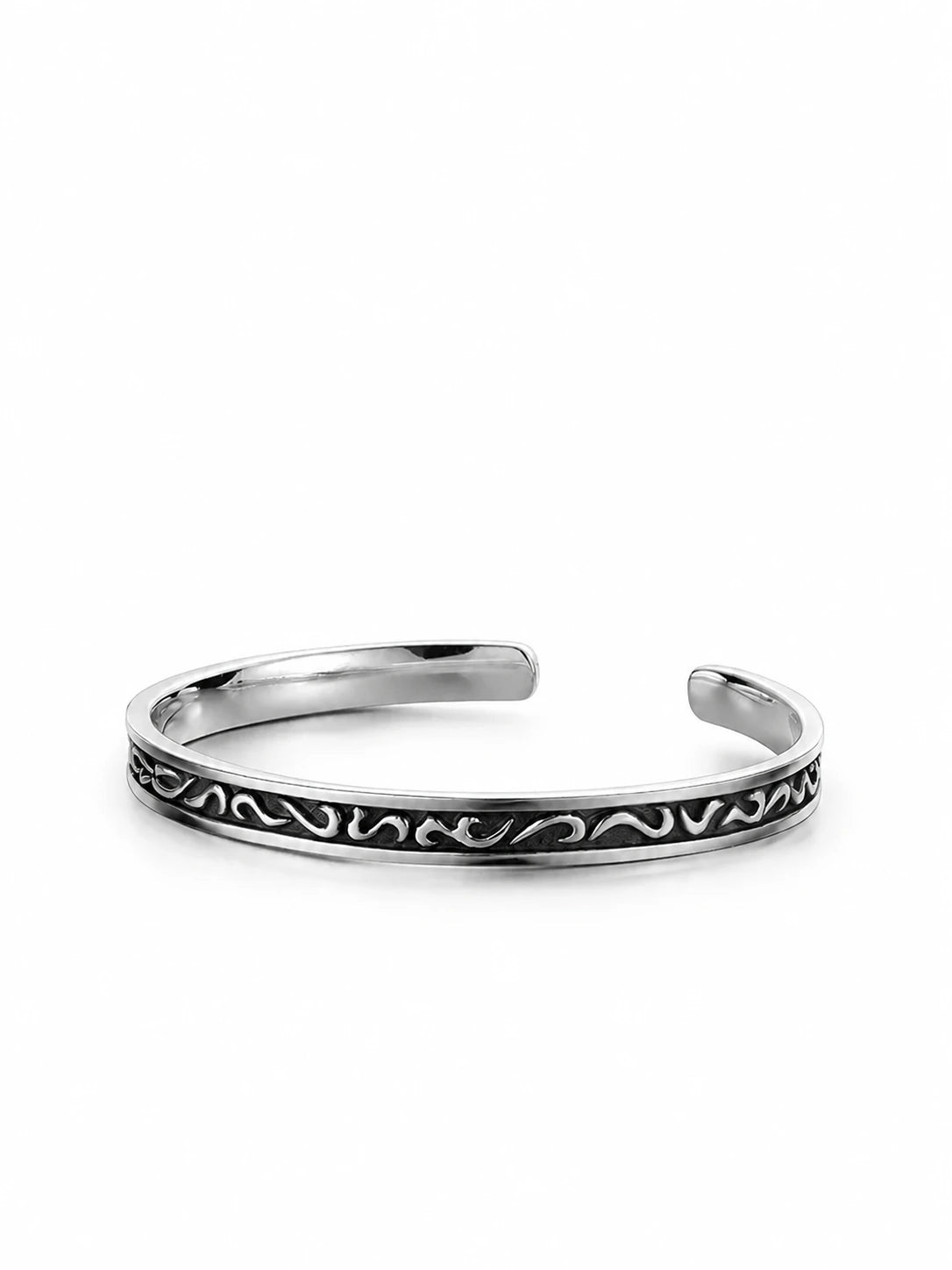 Mobius Infinity Sterling Silver Biker Cuff Bracelet – product view