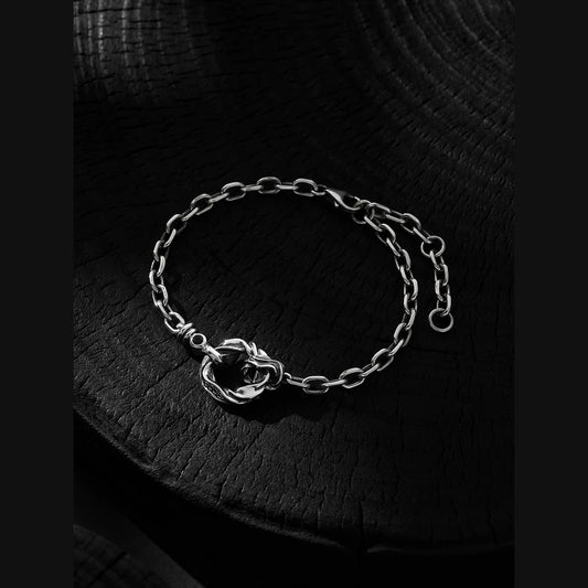 Mobius Open Circle Adjustable Sterling Silver Bracelet – product view