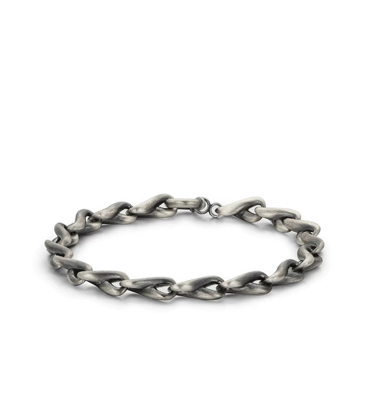 Mobius Sterling Silver Biker Bracelet – design view 1