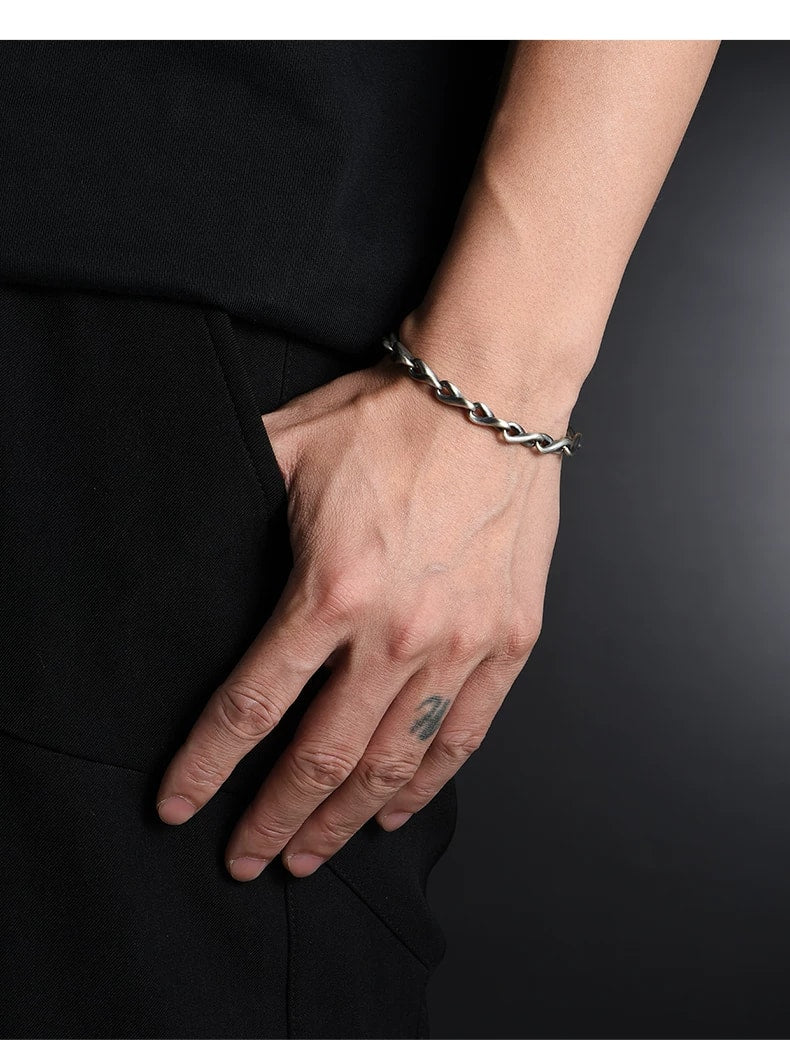 Mobius Sterling Silver Biker Bracelet – design view 4