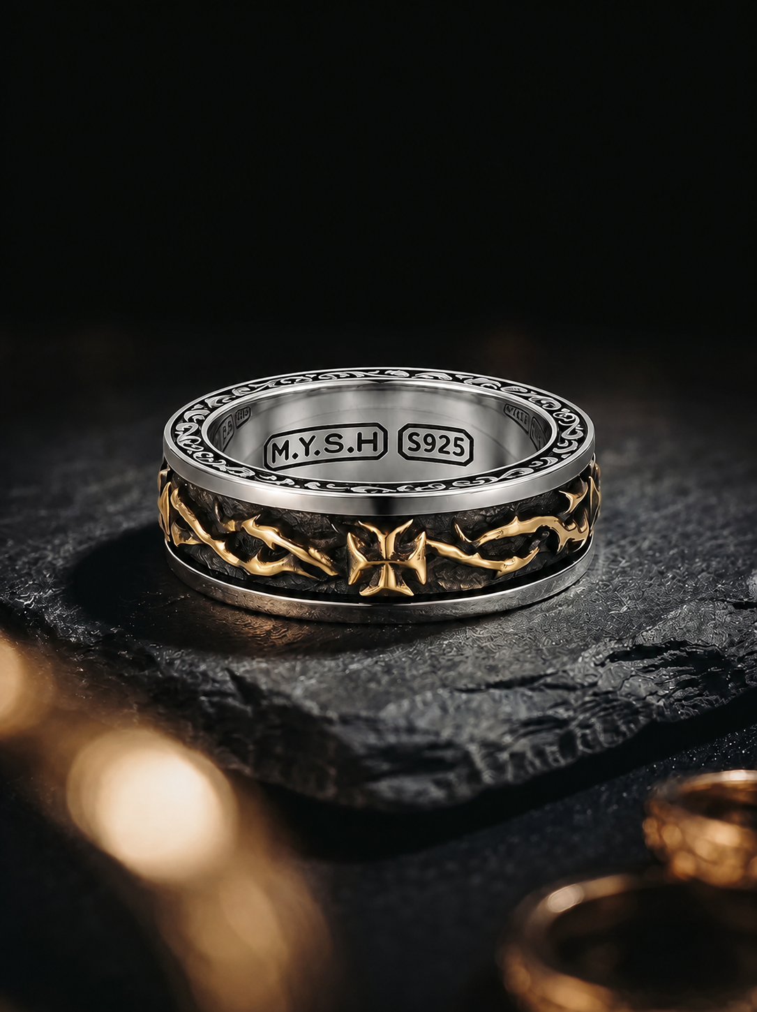 Mobius Thorn Sterling Silver Ring - product view 3