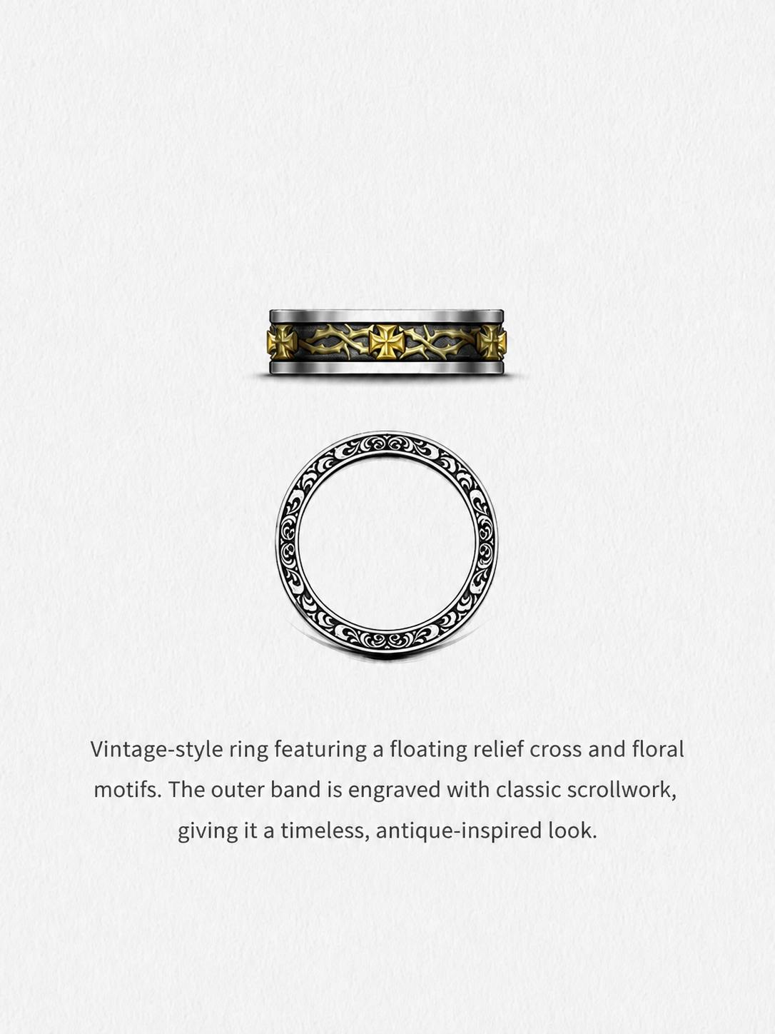 Mobius Thorn Sterling Silver Ring - product view 5